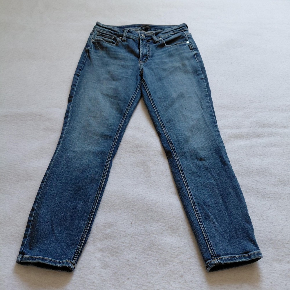 Silver Jeans Co Suki Skinny Jeans Womens 28x26 Crop Medium Wash Denim Stretch